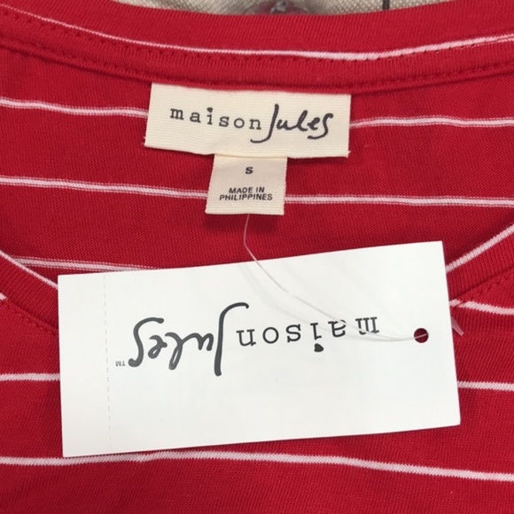 Maison Jules Ruffled Striped Casual Dress - Picture 4 of 5